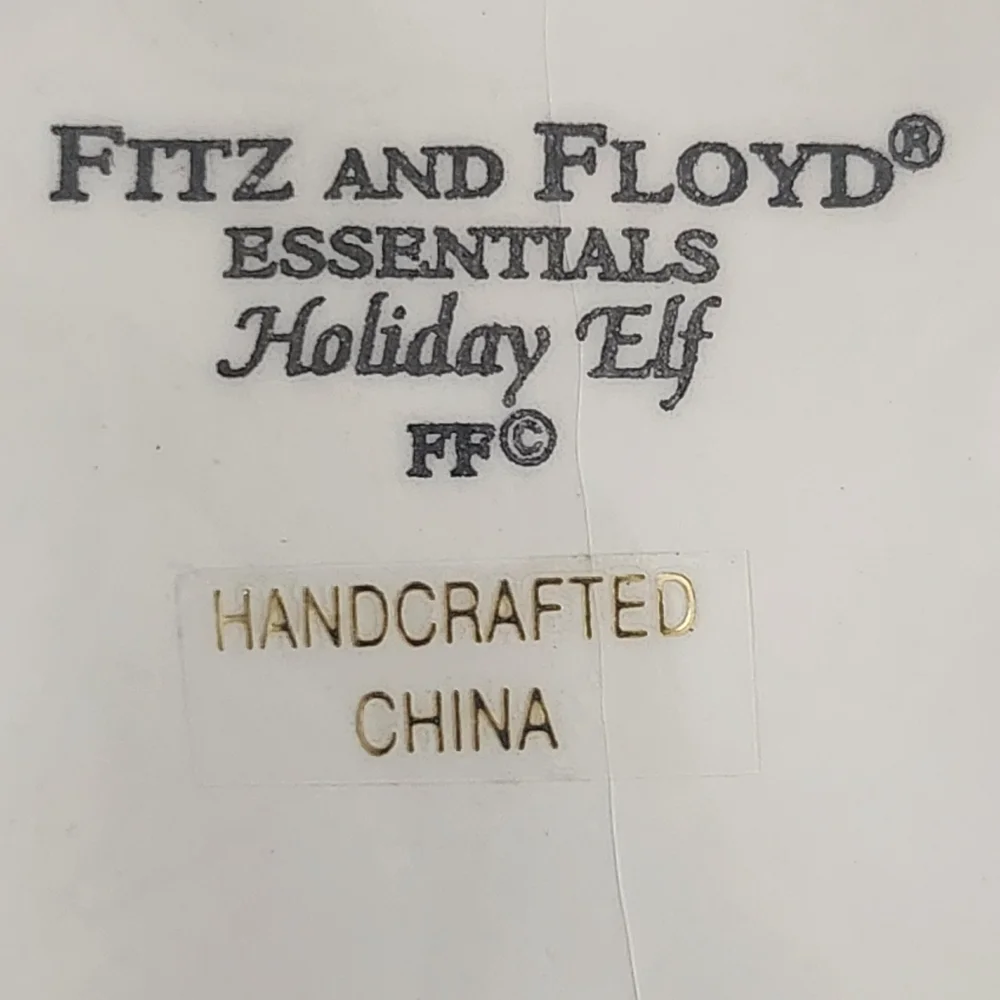 Fitz and Floyd Holiday Elf Handcrafted Canape Plate